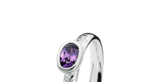 Dámsky prsteň s fialovým kamienkom Spinning