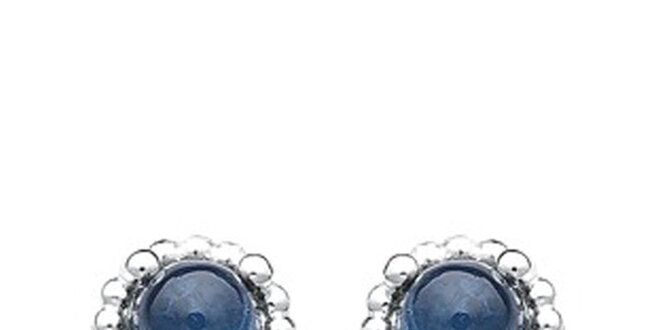 Dámske náušnice s modrými kamienkami Spinning