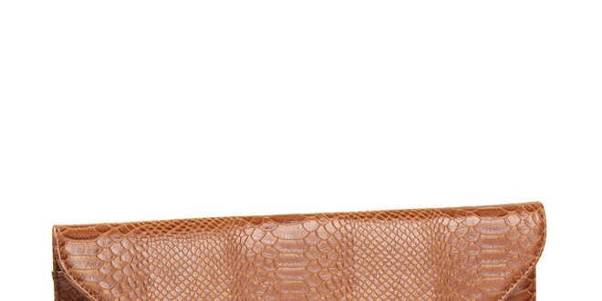 Dámska koňakovo hnedá kabelka Steve Madden s hadím vzorom