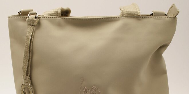 Dámska obdĺžniková béžová kabelka U.S. Polo
