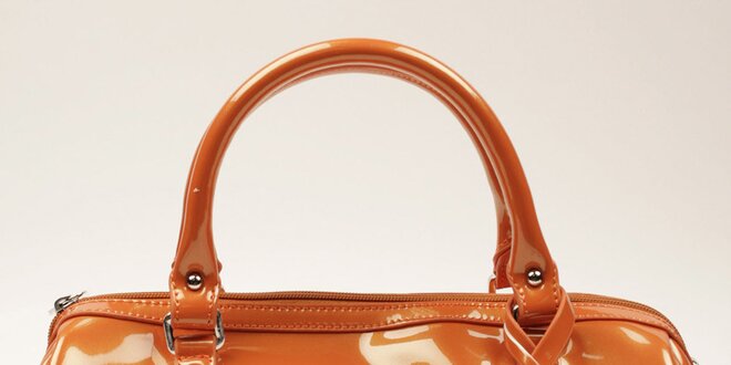 Dámska oranžová lesklá zaoblená kabelka U.S. Polo