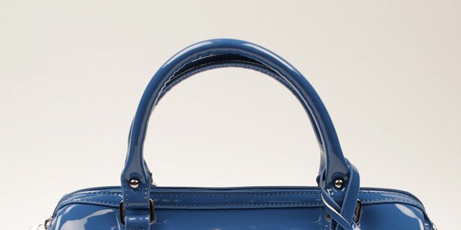 Dámska modrá lesklá zaoblená kabelka U.S. Polo