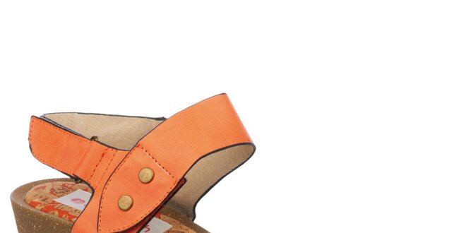 Dámske oranžové sandále so vzorovanou stielkou Elisabeth