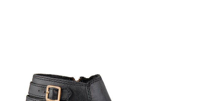 Dámske čierne kotníkové topánky Steve Madden s úzkými opaskami