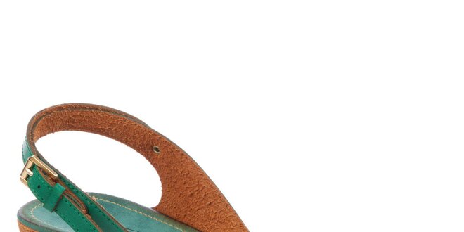 Dámske zelené nízke sandále Betsy