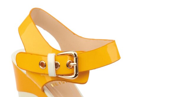 Dámske žlto-béžové sandále na vysokom kline Betsy
