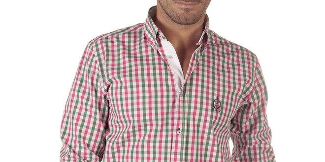 Pánska viacfarebná košeľa s kockovaným vzorom CLK