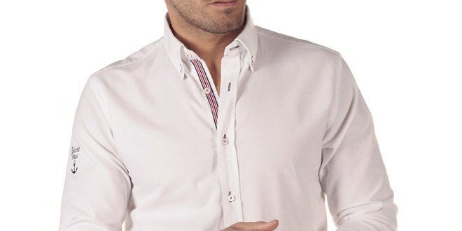 Pánska biela košeľa s výšivkou CLK