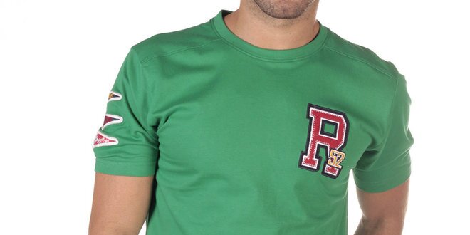 Pánske zelené tričko s písmenom na hrudi CLK