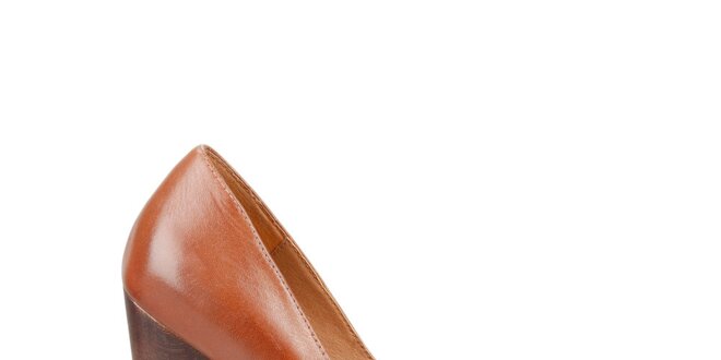 Dámske orieškovo hnedé lodičky Steve Madden na vysokom podpätku
