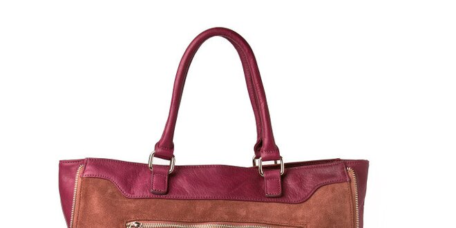 Dámska dvojfarebná kabelka so zipsovými vreckami Kate Lee