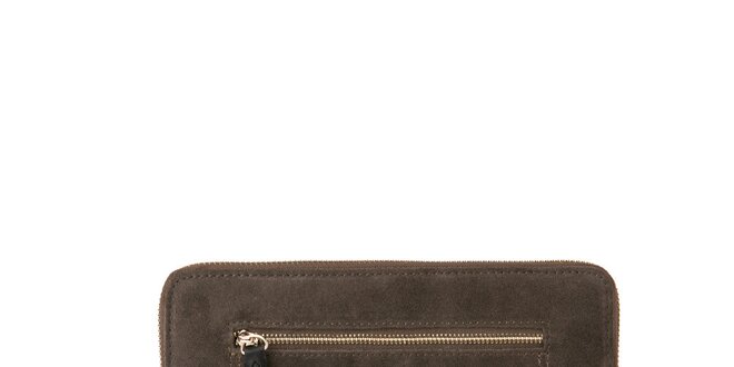 Dámska khaki peňaženka so zipsovým vreckom Kate Lee