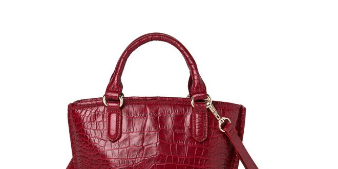 Dámska červená kabelka so vzorom krokodílej kože Kate Lee