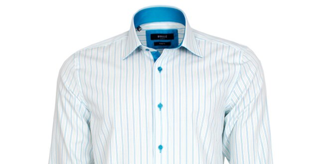 Pánska modro-biela pruhovaná košeľa Brazzi