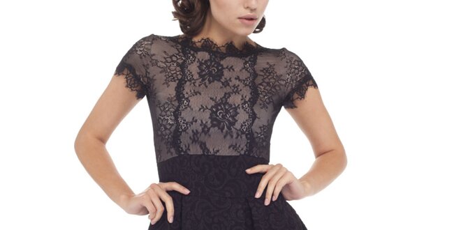 Dámske čierne šaty s bohatou sukňou Arefeva