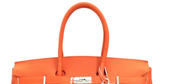 Dámska oranžová kožená kufríková kabelka Florence Bags
