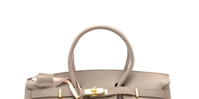 Dámska šedá kožená kufríková kabelka Florence Bags