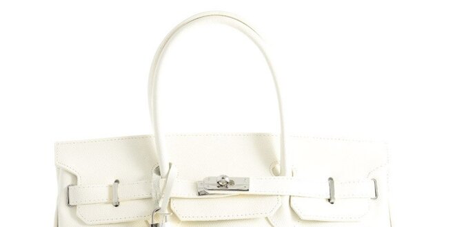 Dámska biela kožená kufríková kabelka Florence Bags