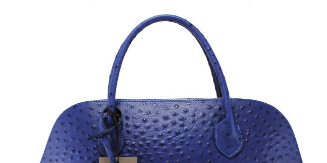Dámska kožená modrá kabelka v imitacii pštrosej kože Florence Bags