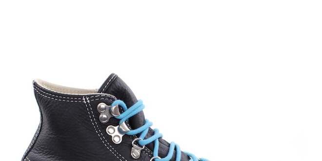 Čierne šnurovacie členkové topánky Converse