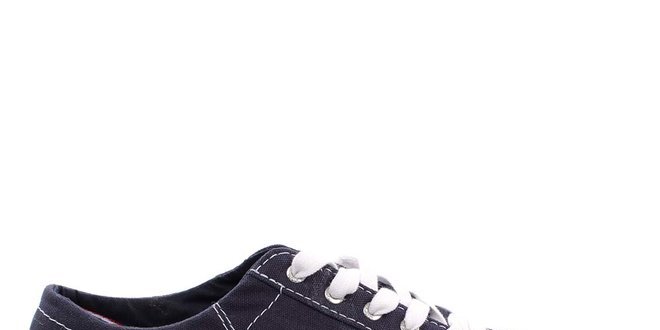 Tmavo modré nízke tenisky s bielou hviezdou Converse