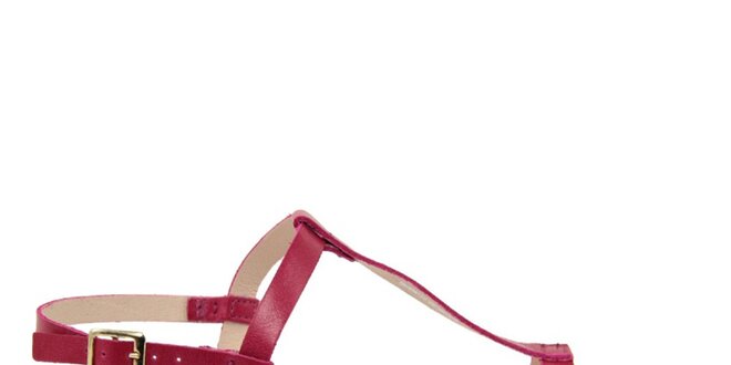 Dámske fuchsiové kožené sandále Giorgio Picino
