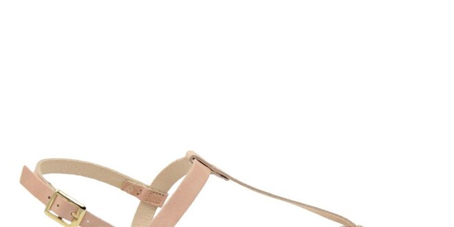 Dámske svetlo ružové kožené sandále Giorgio Picino