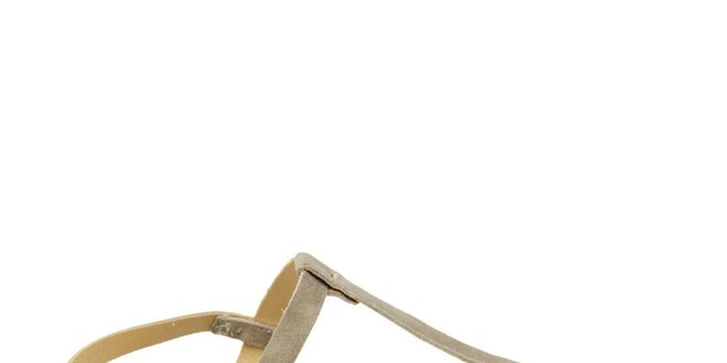 Dámske šedobéžové kožené sandále Giorgio Picino