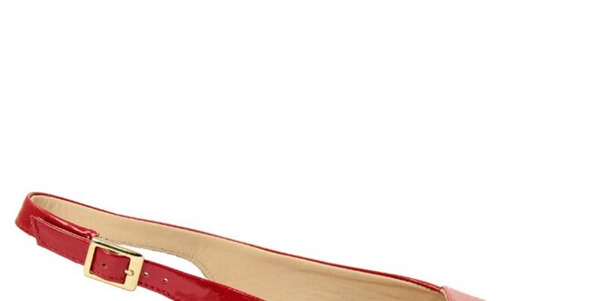 Dámske červené kožené sandále s opätkom Giorgio Picino