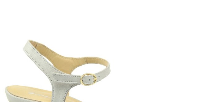Dámske biele semišové sandále na nízkom opätku Giorgio Picino