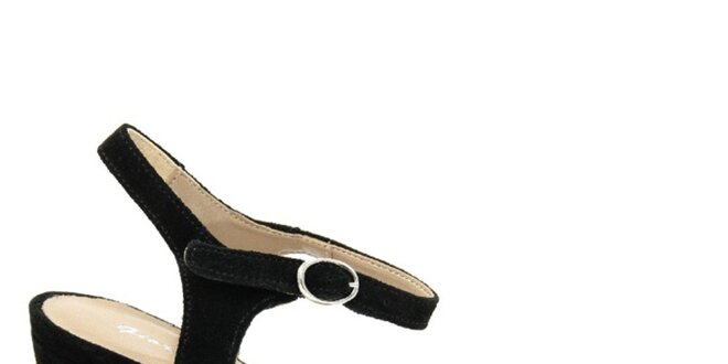 Dámske čierne semišové sandále s ozdobnými cvokmi Giorgio Picino