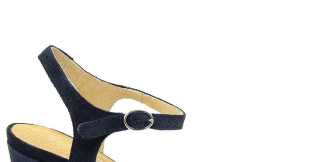 Dámske tmavo modré semišové sandále s ozdobnými cvokmi Giorgio Picino