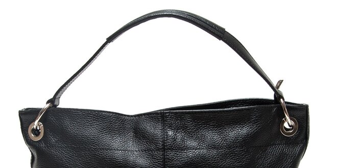 Dámska čierna kabelka s vonkajším vreckom Mangotti