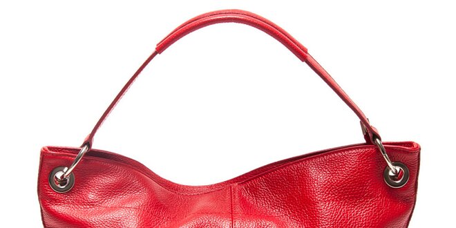 Dámska červená kabelka s vonkajším vreckom Mangotti