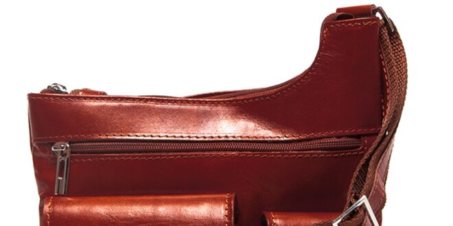 Dámska hnedá kabelka Mangotti s vonkajšími vreckami