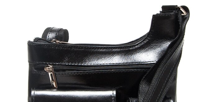 Dámska čierna kabelka Mangotti s vonkajšími vreckami
