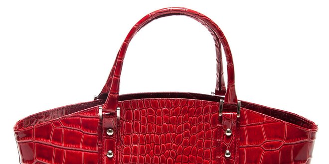 Dámska červená vzorovaná kabelka Mangotti