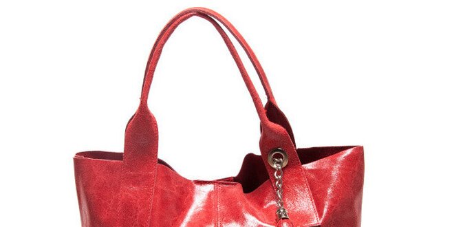 Dámska červená kabelka s dvomi ušami Mangotti