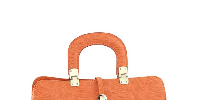 Dámska oranžová kožená kabelka Ore 10