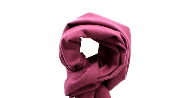 Tmavo ružový šál Moschino so strapcami