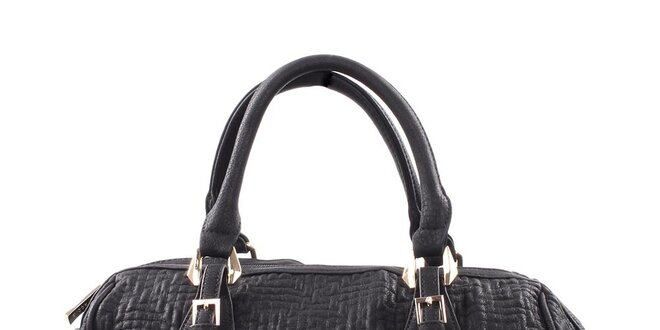 Dámska čierna kabelka s reliéfnym vzorom Bessie