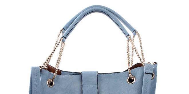 Dámska modrá kabelka s pútkami na retiazke Bessie