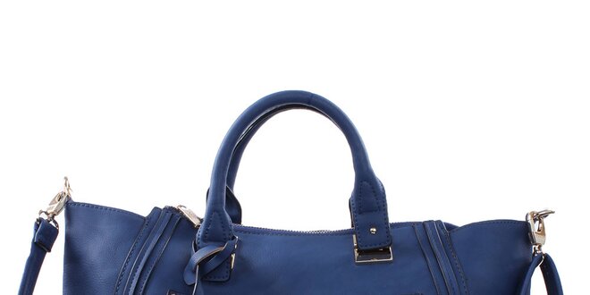 Dámska modrá kabelka s oblými ušami Bessie
