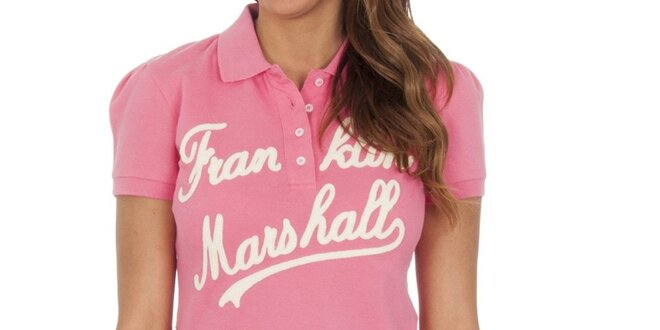 Dámske ružové polo tričko s nápisom Franklin & Marshall