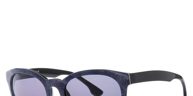 Dámske modro-čierne slnečné okuliare Diesel so vzorom a modro zafarbenými sklami