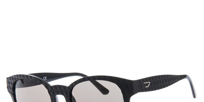Dámske čierne slnečné okuliare s reliéfnym povrchom Diesel