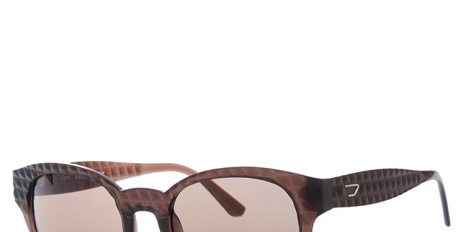 Dámske hnedé slnečné okuliare s reliéfnym povrchom Diesel