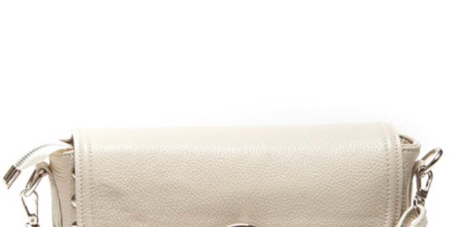 Dámska menšia béžová kabelka cez rameno so zámčekom Luisa Vannini