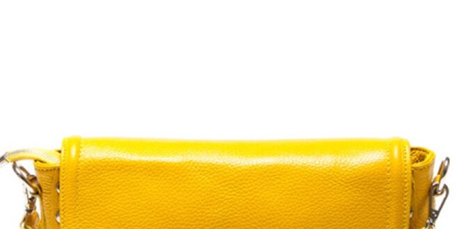 Dámska menšia žltá kabelka cez rameno so zámčekom Luisa Vannini