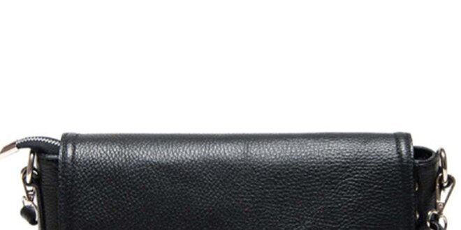 Dámska menšia čierna kabelka cez rameno so zámčekom Luisa Vannini